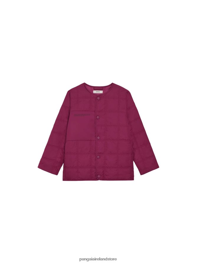 Kids Pangaia Clothes Flwrdwn Quilted Collarless Jacket TT8Z42649 Plum Purple