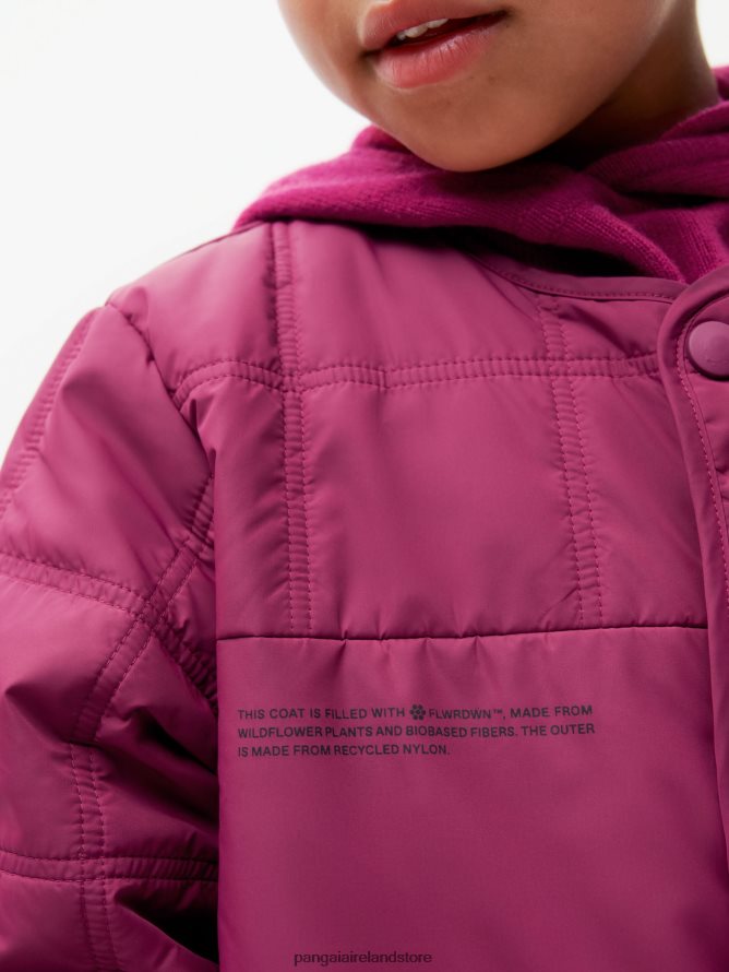 Kids Pangaia Clothes Flwrdwn Quilted Collarless Jacket TT8Z42649 Plum Purple