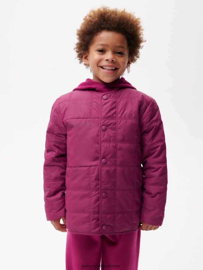 Kids Pangaia Clothes Flwrdwn Quilted Collarless Jacket TT8Z42649 Plum Purple