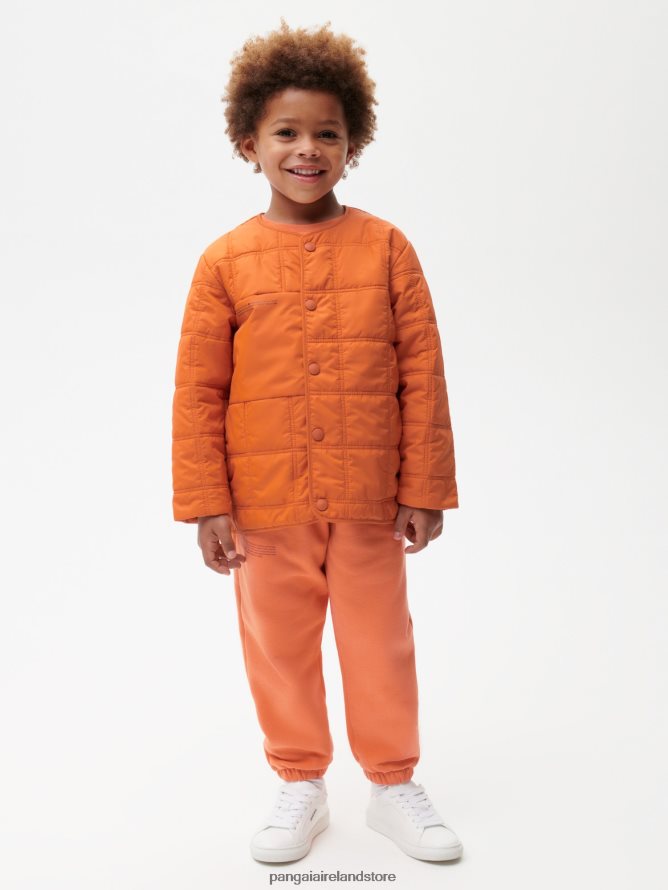 Kids Pangaia Clothes Flwrdwn Quilted Collarless Jacket TT8Z42650 Cinnamon Orange