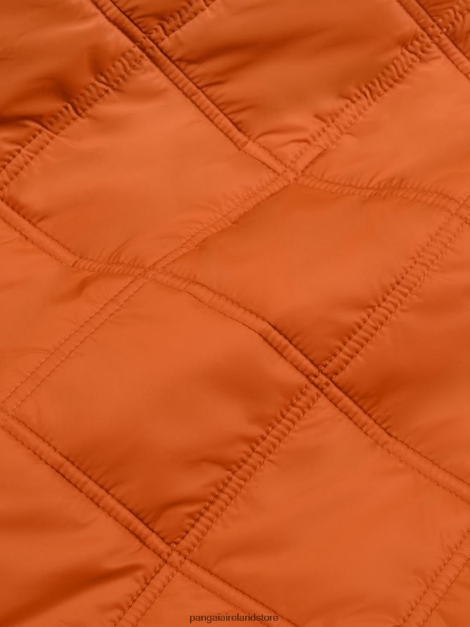 Kids Pangaia Clothes Flwrdwn Quilted Collarless Jacket TT8Z42650 Cinnamon Orange