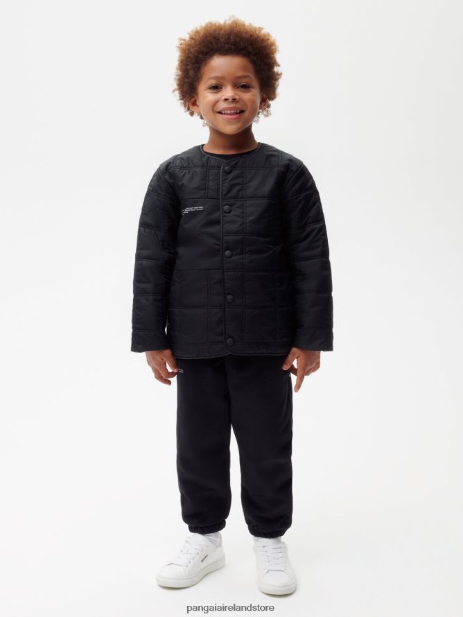 Kids Pangaia Clothes Flwrdwn Quilted Collarless Jacket TT8Z42651 Black