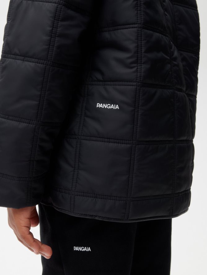 Kids Pangaia Clothes Flwrdwn Quilted Collarless Jacket TT8Z42651 Black
