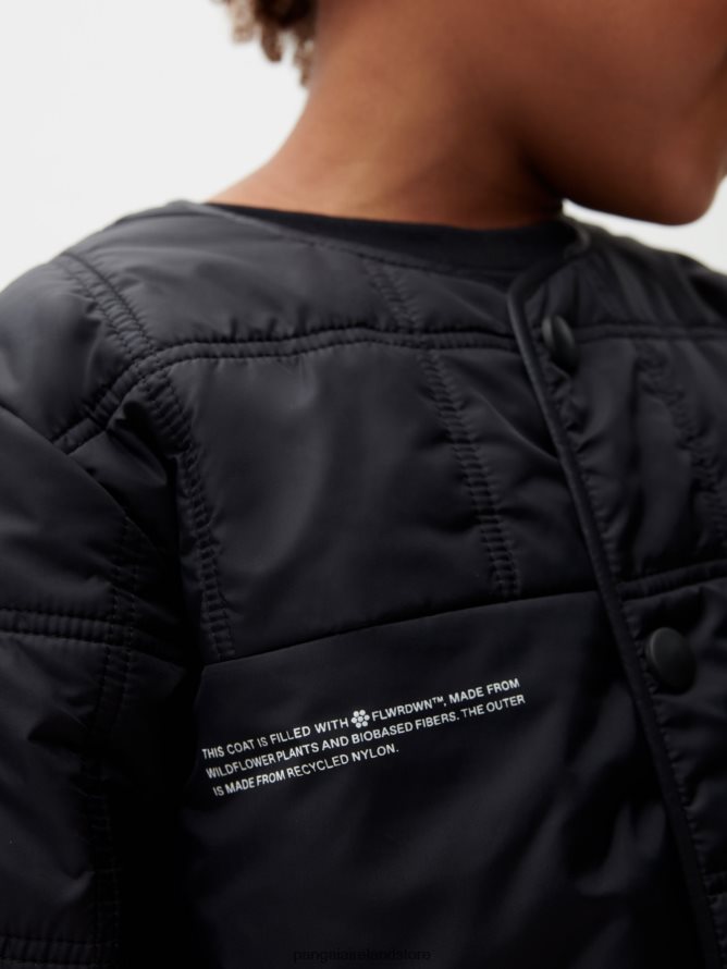 Kids Pangaia Clothes Flwrdwn Quilted Collarless Jacket TT8Z42651 Black
