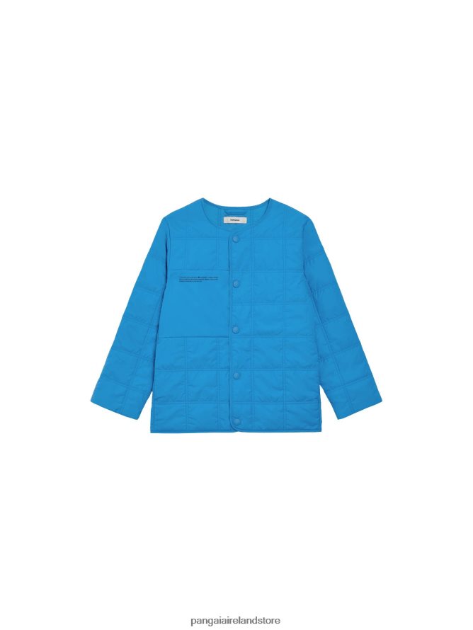 Kids Pangaia Clothes Flwrdwn Quilted Collarless Jacket TT8Z42652 Cerulean Blue