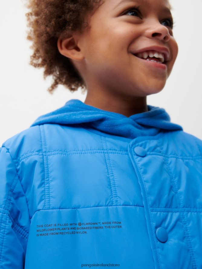 Kids Pangaia Clothes Flwrdwn Quilted Collarless Jacket TT8Z42652 Cerulean Blue