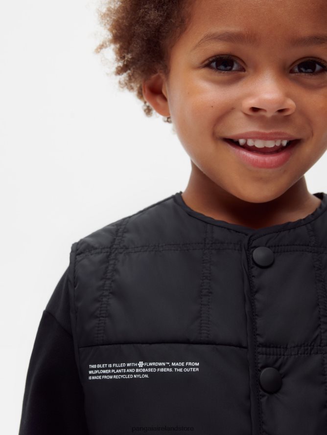Kids Pangaia Clothes Flwrdwn Quilted Gilet TT8Z42653 Black