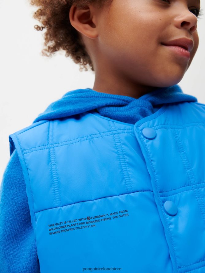 Kids Pangaia Clothes Flwrdwn Quilted Gilet TT8Z42654 Cerulean Blue