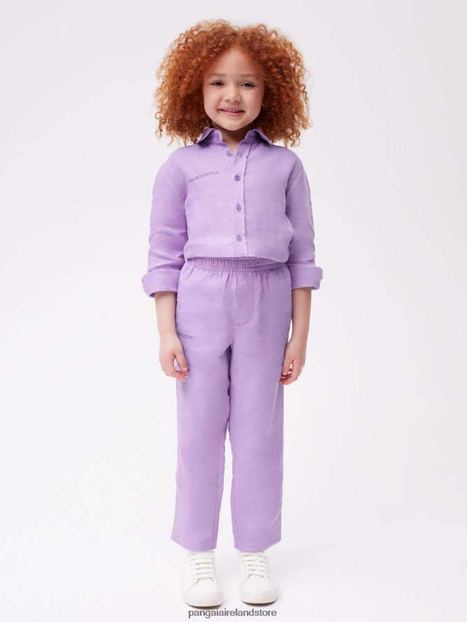 Kids Pangaia Clothes Aloe Linen Pants TT8Z42646 Orchid Purple