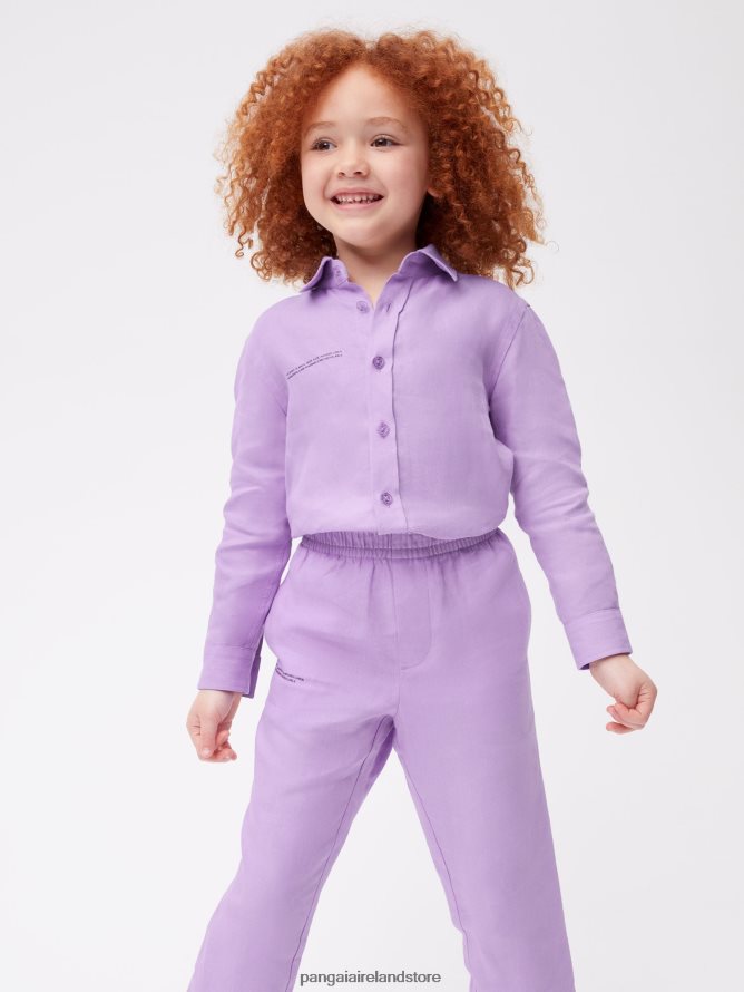 Kids Pangaia Clothes Aloe Linen Pants TT8Z42646 Orchid Purple