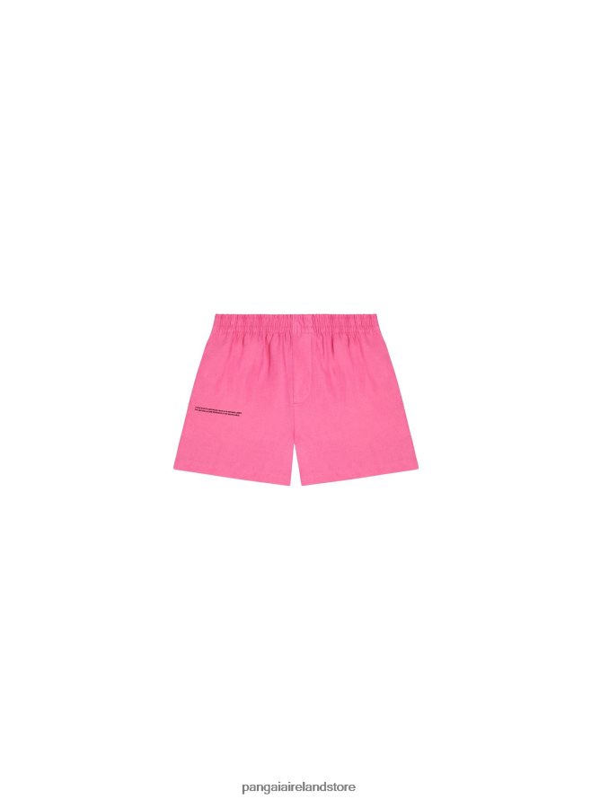 Kids Pangaia Clothes Aloe Linen Shorts TT8Z42609 Flamingo Pink