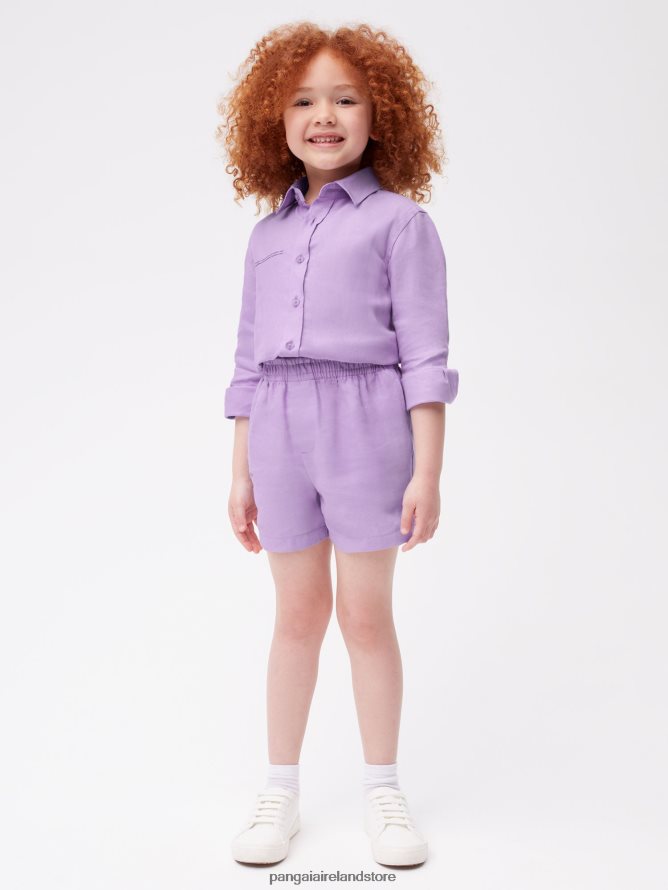 Kids Pangaia Clothes Aloe Linen Shorts TT8Z42614 Orchid Purple