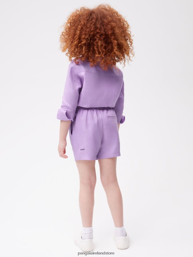 Kids Pangaia Clothes Aloe Linen Shorts TT8Z42614 Orchid Purple