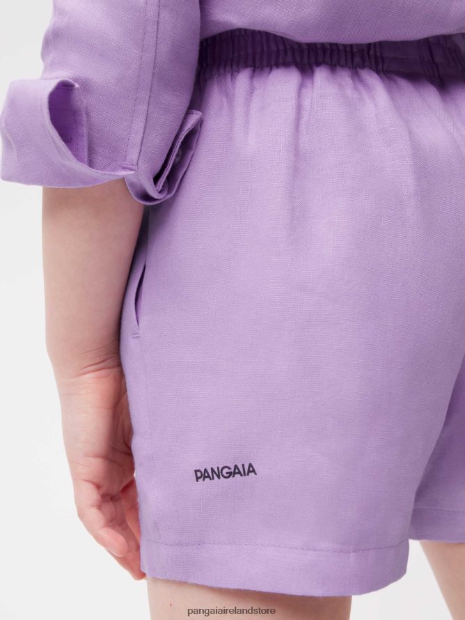 Kids Pangaia Clothes Aloe Linen Shorts TT8Z42614 Orchid Purple