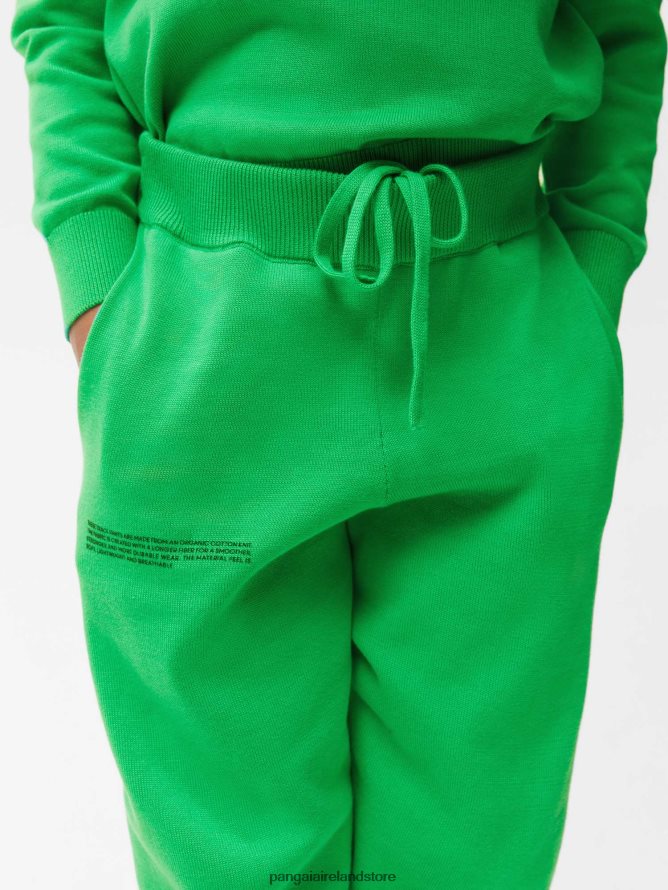Kids Pangaia Clothes Organic Cotton Knit Track Pants TT8Z42643 Jade Green