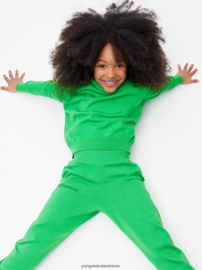 Kids Pangaia Clothes Organic Cotton Knit Track Pants TT8Z42643 Jade Green