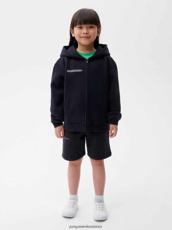 Kids Pangaia Clothes 365 Zipped Hoodie TT8Z42547 Black