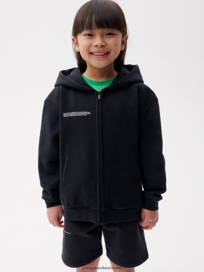 Kids Pangaia Clothes 365 Zipped Hoodie TT8Z42547 Black