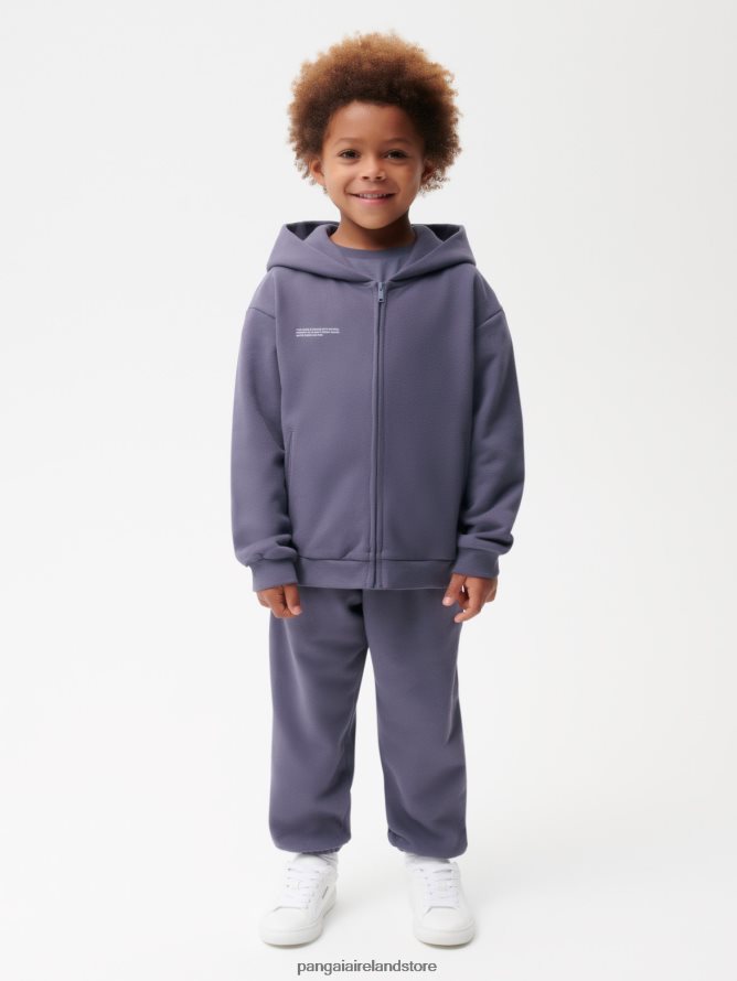 Kids Pangaia Clothes 365 Zipped Hoodie TT8Z42553 Slate Blue