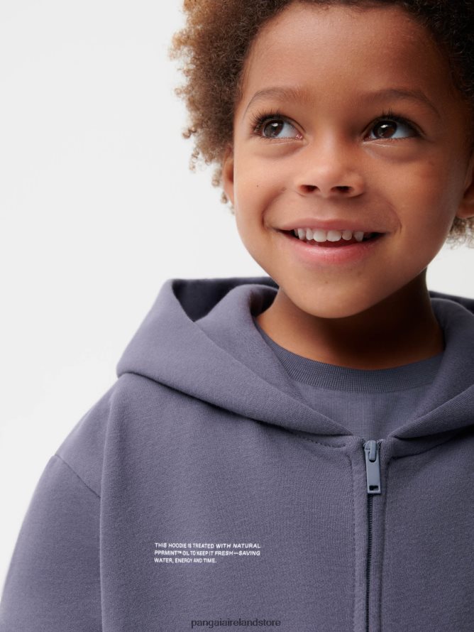 Kids Pangaia Clothes 365 Zipped Hoodie TT8Z42553 Slate Blue