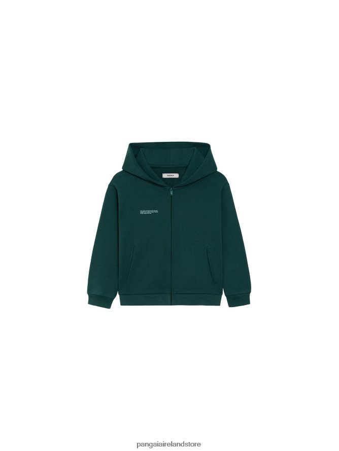 Kids Pangaia Clothes 365 Zipped Hoodie TT8Z42558 Foliage Green