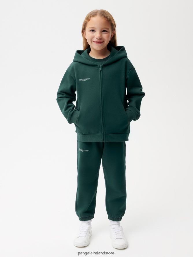 Kids Pangaia Clothes 365 Zipped Hoodie TT8Z42558 Foliage Green