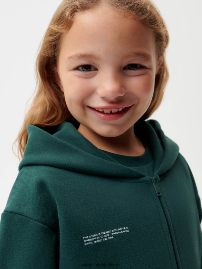 Kids Pangaia Clothes 365 Zipped Hoodie TT8Z42558 Foliage Green