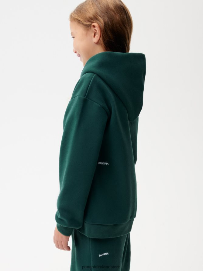 Kids Pangaia Clothes 365 Zipped Hoodie TT8Z42558 Foliage Green