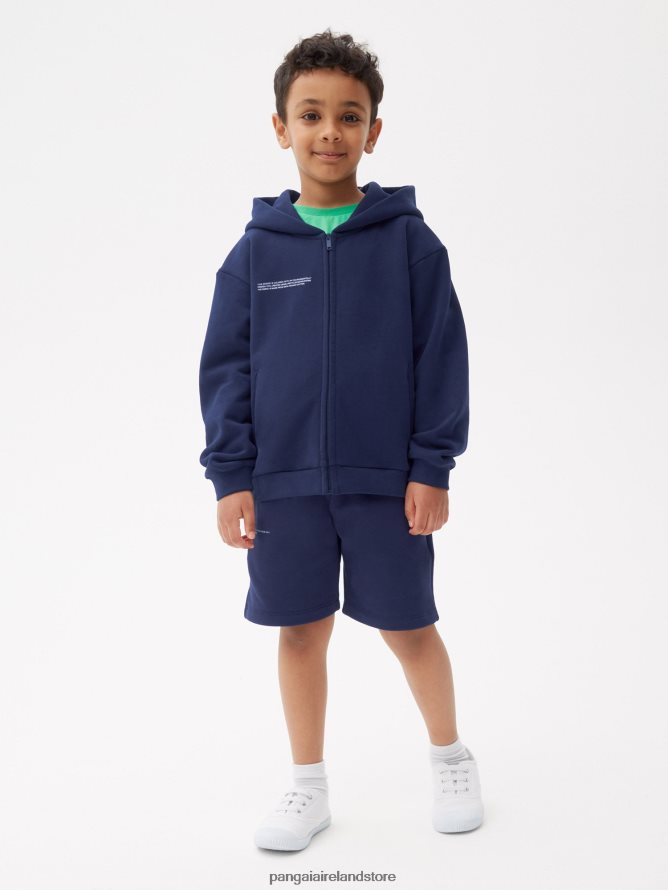 Kids Pangaia Clothes 365 Zipped Hoodie TT8Z42560 Navy Blue