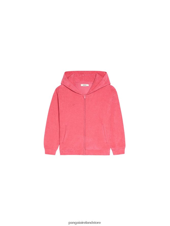 Kids Pangaia Clothes Towelling Zipped Hoodie TT8Z42564 Lotus Pink