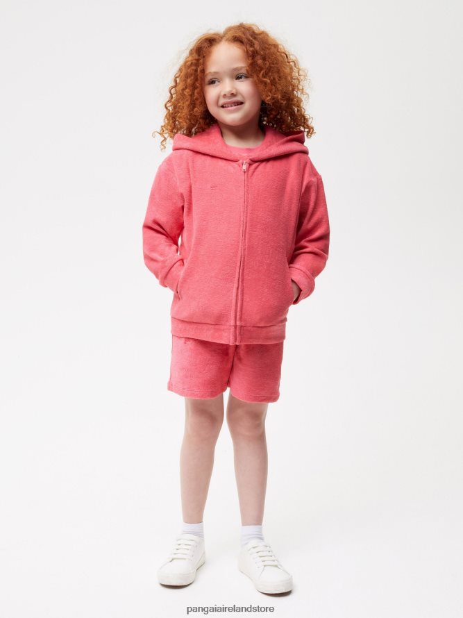 Kids Pangaia Clothes Towelling Zipped Hoodie TT8Z42564 Lotus Pink