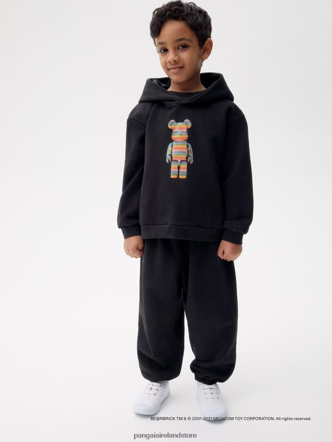 Kids Pangaia Clothes X Haroshi Be@Rbrick Hoodie TT8Z42546 Black