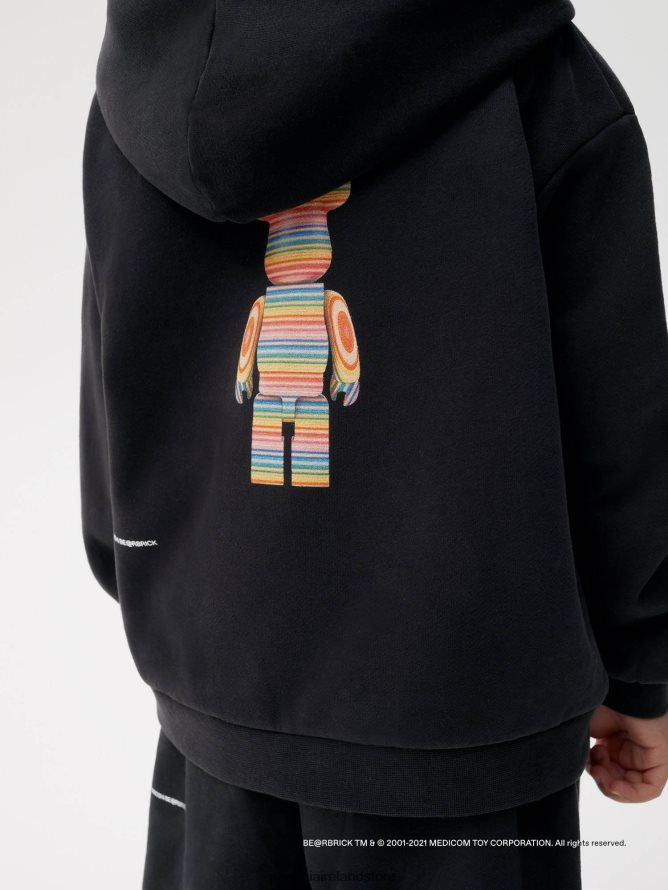 Kids Pangaia Clothes X Haroshi Be@Rbrick Hoodie TT8Z42546 Black