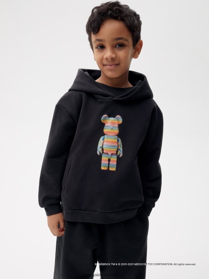 Kids Pangaia Clothes X Haroshi Be@Rbrick Hoodie TT8Z42546 Black