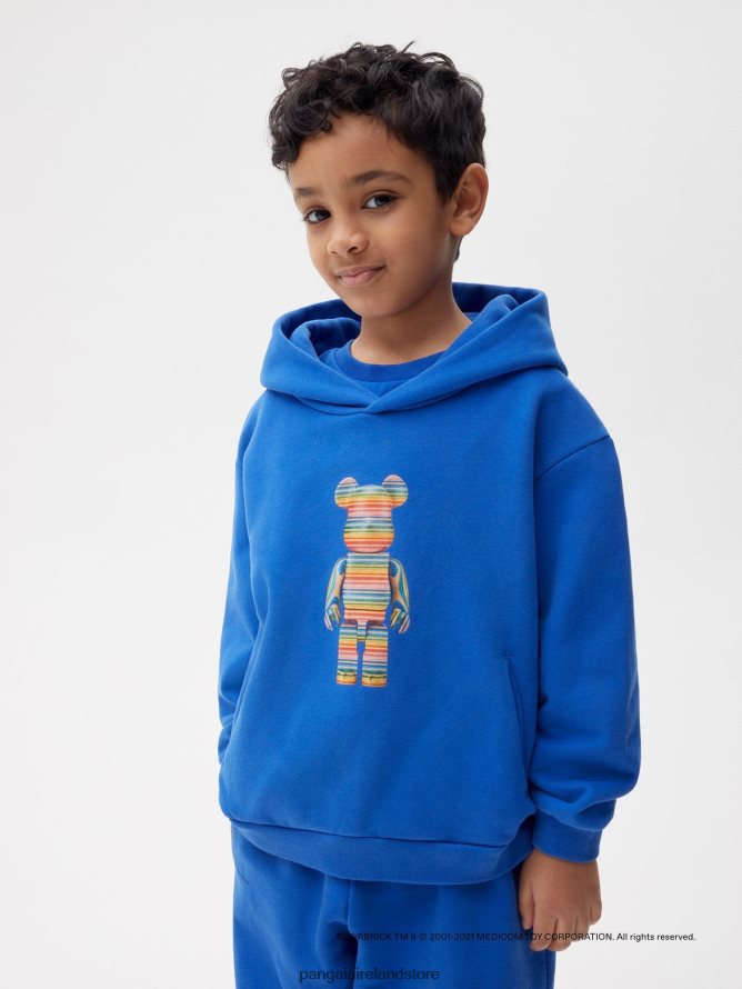 Kids Pangaia Clothes X Haroshi Be@Rbrick Hoodie TT8Z42563 Cobalt Blue