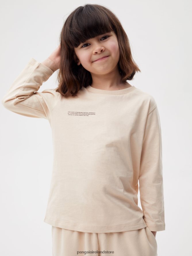 Kids Pangaia Clothes 365 Long Sleeve T-Shirt TT8Z42579 Sand