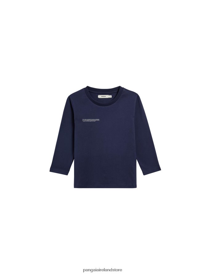 Kids Pangaia Clothes 365 Long Sleeve T-Shirt TT8Z42599 Navy Blue