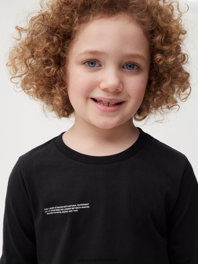 Kids Pangaia Clothes 365 Long Sleeve T-Shirt TT8Z42601 Black