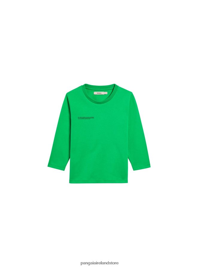 Kids Pangaia Clothes 365 Long Sleeve T-Shirt TT8Z42602 Jade Green