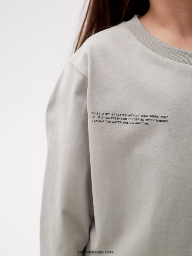 Kids Pangaia Clothes 365 Long Sleeve T-Shirt TT8Z42605 Stone