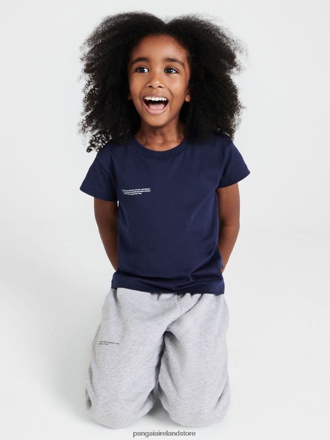 Kids Pangaia Clothes 365 Organic Cotton T-Shirt TT8Z42594 Navy Blue
