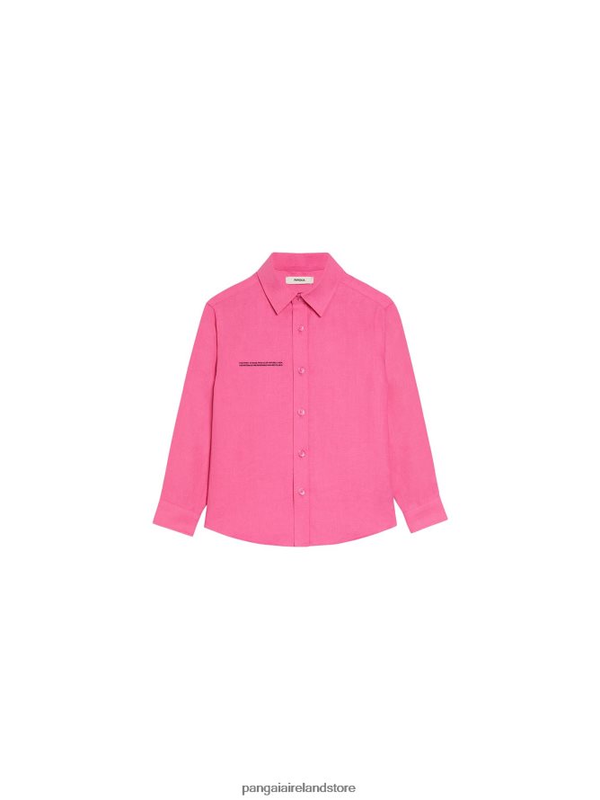 Kids Pangaia Clothes Aloe Linen Long Sleeve Shirt TT8Z42583 Flamingo Pink