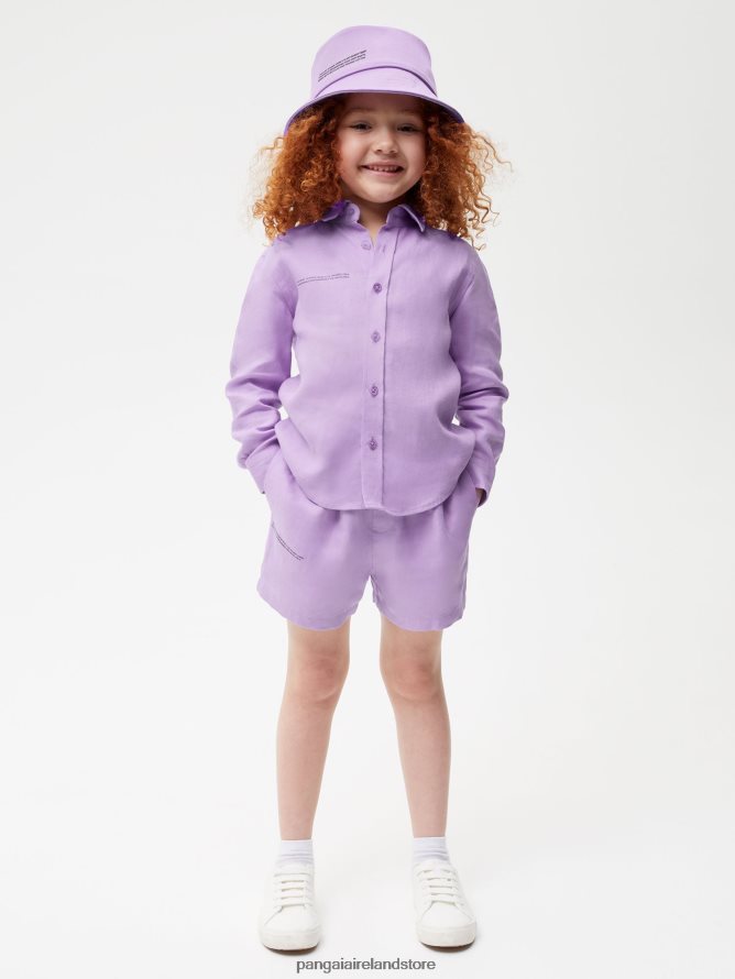 Kids Pangaia Clothes Aloe Linen Long Sleeve Shirt TT8Z42603 Orchid Purple