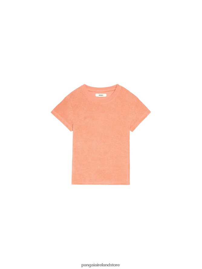 Kids Pangaia Clothes Towelling T-Shirt TT8Z42584 Peach Perfect
