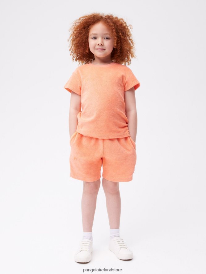 Kids Pangaia Clothes Towelling T-Shirt TT8Z42584 Peach Perfect