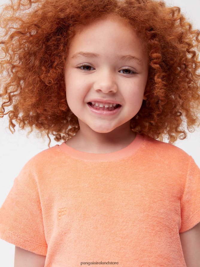 Kids Pangaia Clothes Towelling T-Shirt TT8Z42584 Peach Perfect