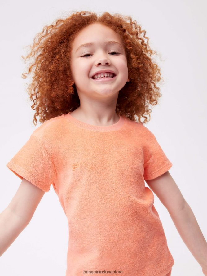 Kids Pangaia Clothes Towelling T-Shirt TT8Z42584 Peach Perfect