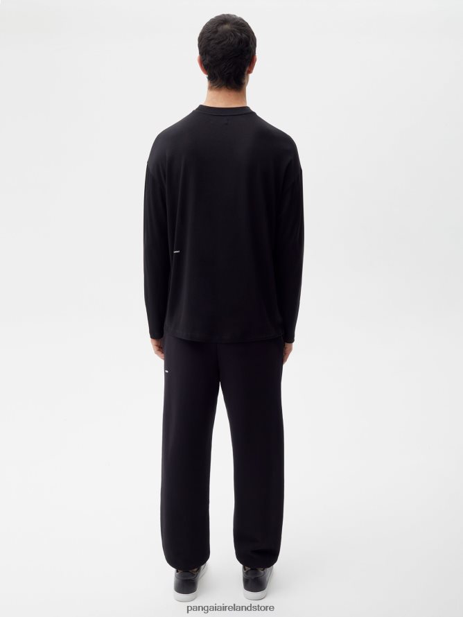 Men Pangaia Clothes C-Fiber Pure Long Sleeve T-Shirt TT8Z42517 Black