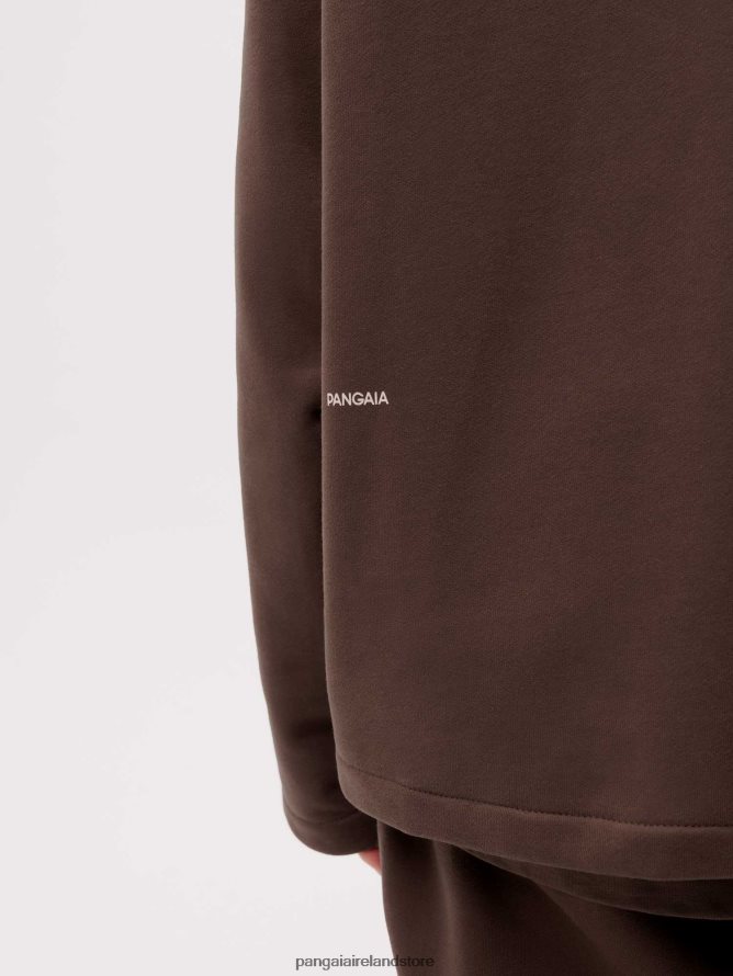 Men Pangaia Clothes Pprmint Half Zip Sweatshirt TT8Z42511 Chestnut Brown