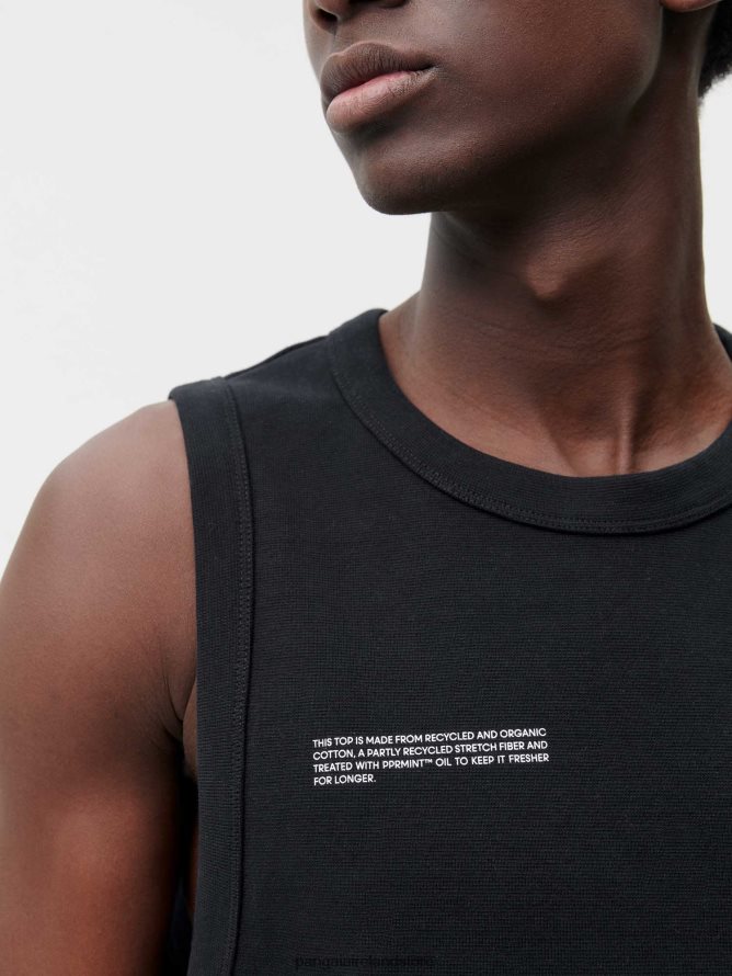 Men Pangaia Clothes Recycled Cotton Tank Top TT8Z42512 Black